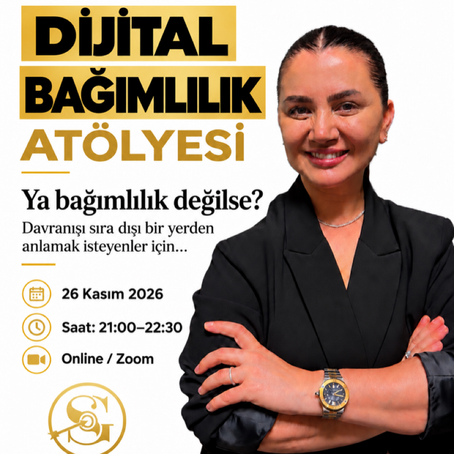 Çocuklarda Dijital Bağımlılık Atölyesi afişi, 26 Kasım 2026 Perşembe, 21:00-22:30, online